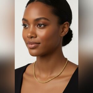 Vintage Givenchy Twist Rope Chain Necklace 18k Gold-Plated 24 Inch Length